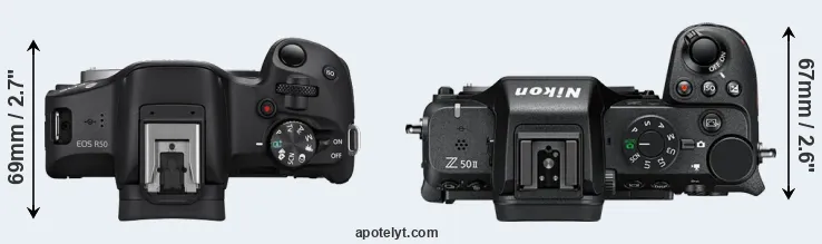 Compare R50 versus Z50 II top