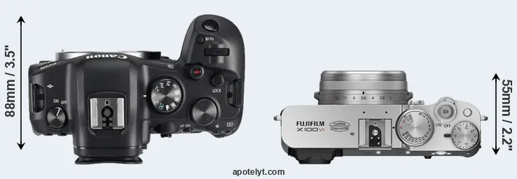 Compare R6 versus X100VI top