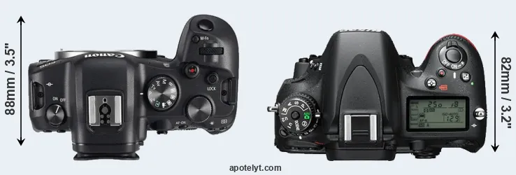 Compare R6 versus D610 top