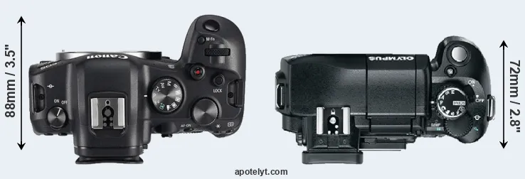 Compare R6 versus E-330 top