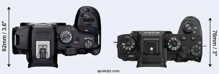 Compare R7 versus A9 II top