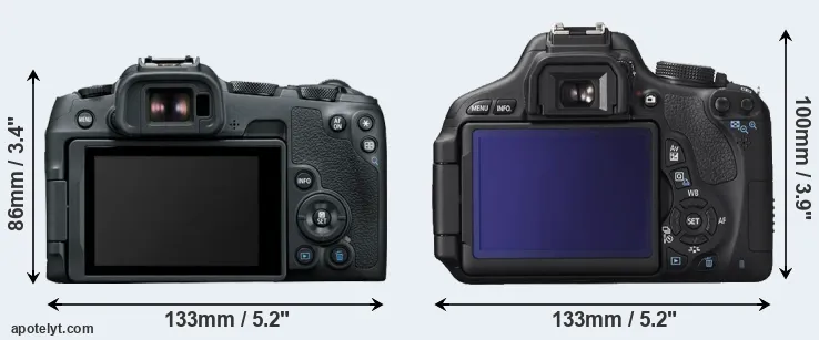 Comparison R8 or T3i rear