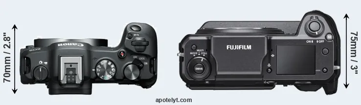 Compare R8 versus GFX 100 top