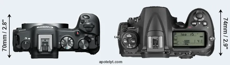 Compare R8 versus D300 top