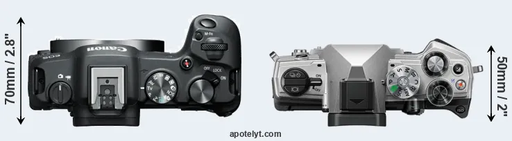 Compare R8 versus OM-5 top