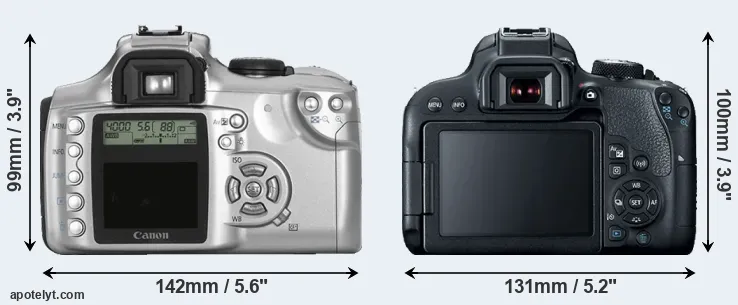 Comparison Rebel or T7i rear