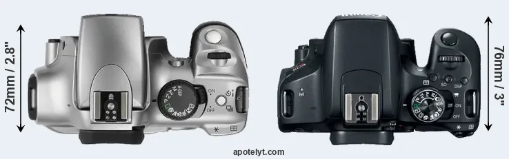 Compare Rebel versus T7i top