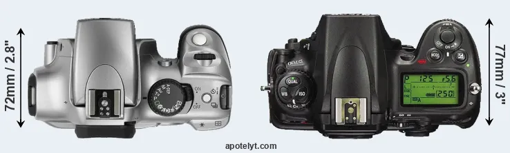 Compare Rebel versus D700 top