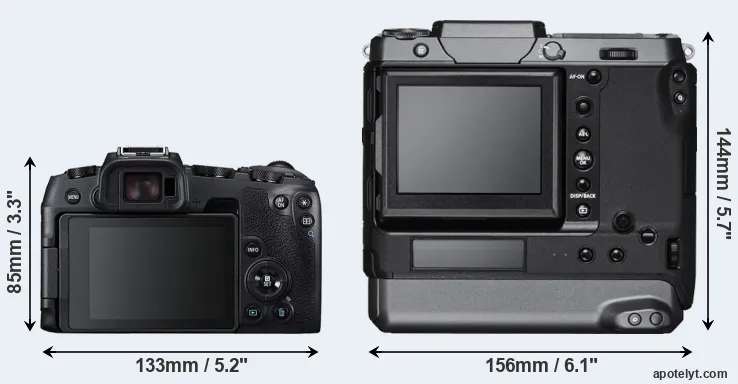 Comparison RP or GFX 100 rear