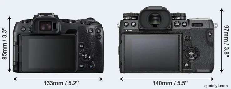 Comparison RP or X-H1 rear