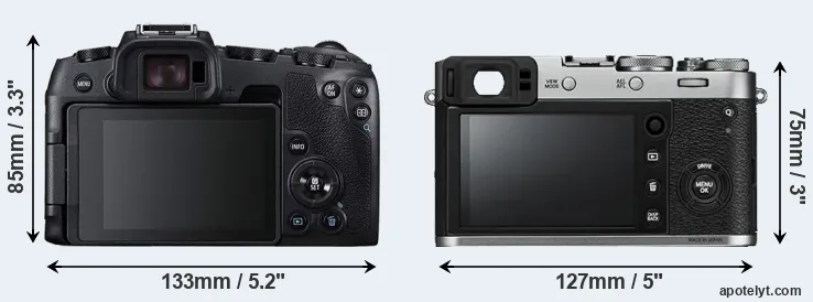 Comparison RP or X100F rear