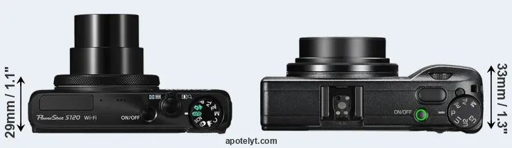 Compare S120 versus GR III top