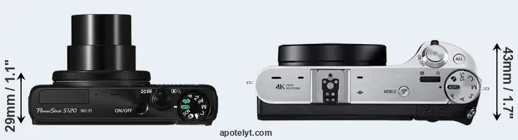 Compare S120 versus NX500 top