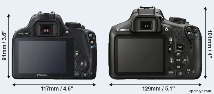 Comparison SL1 or T6 rear