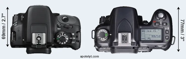 Compare SL1 versus D80 top