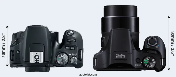Compare SL2 versus SX530 top