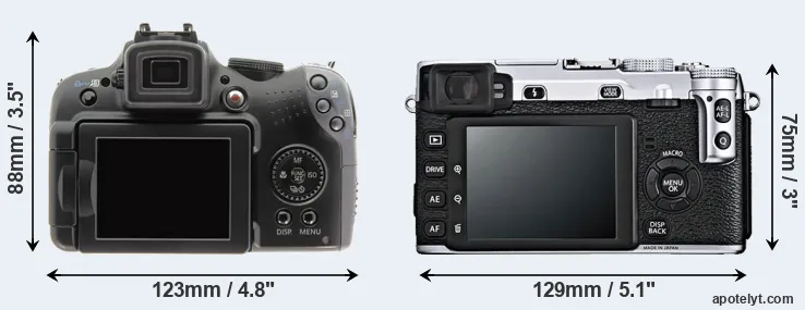 Comparison SX10 or X-E1 rear