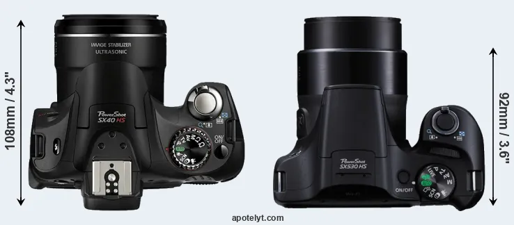Compare SX40 versus SX530 top