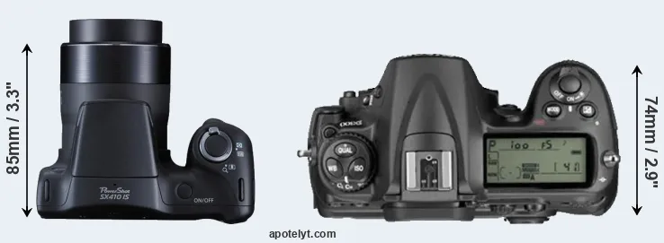 Compare SX410 versus D300 top