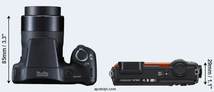 Compare SX410 versus W300 top
