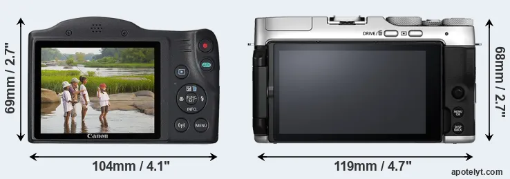 Comparison SX430 or X-A7 rear