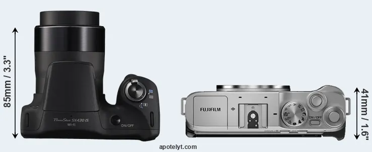 Compare SX430 versus X-A7 top