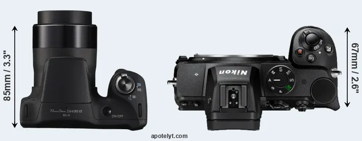 Compare SX430 versus Z5 top