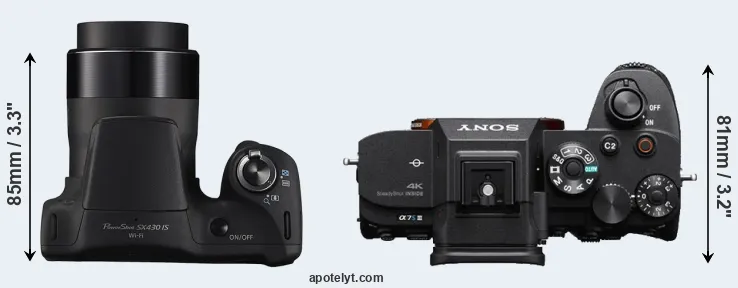 Compare SX430 versus A7S III top
