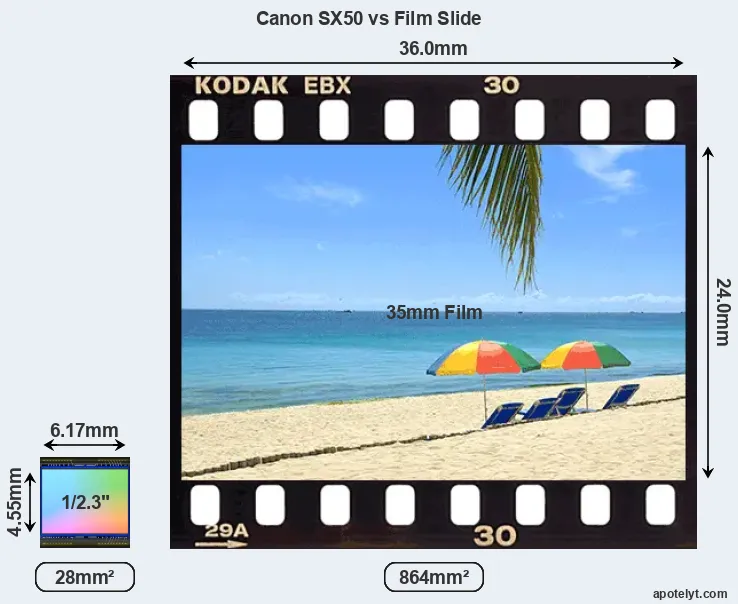 Canon SX50 sensor measures