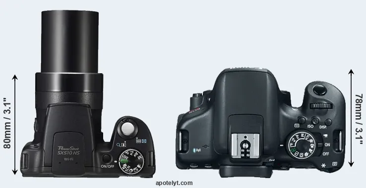 Compare SX510 versus T6i top