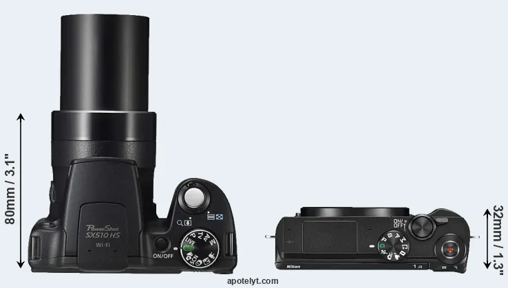 Compare SX510 versus J5 top