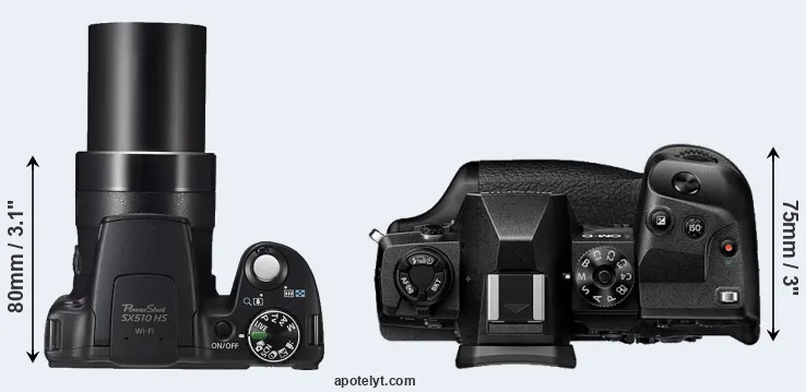 Compare SX510 versus E-M1X top