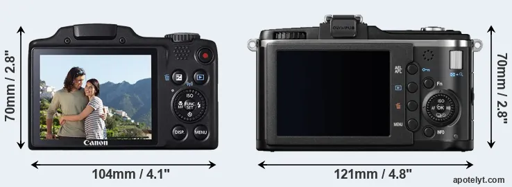 Comparison SX510 or E-P2 rear