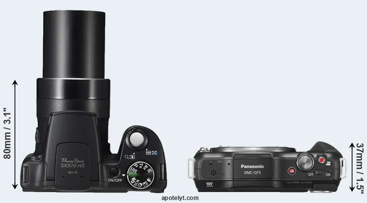 Compare SX510 versus GF5 top