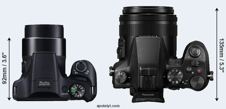 Compare SX520 versus FZ2000 top