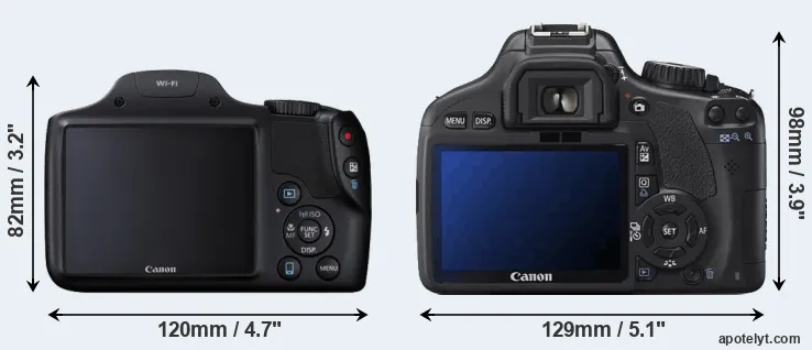 Comparison SX530 or T2i rear
