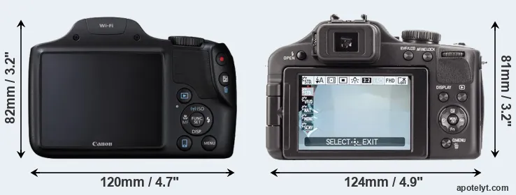 Comparison SX530 or V-LUX 3 rear
