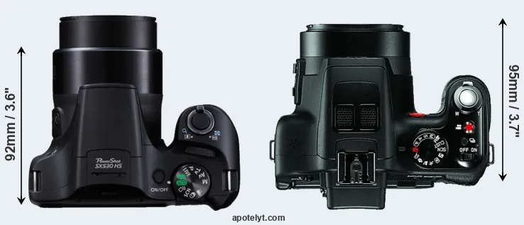 Compare SX530 versus V-LUX 3 top