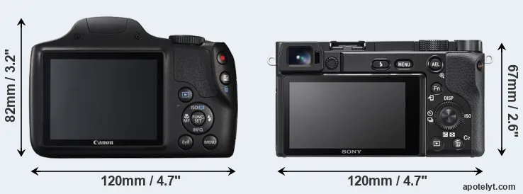 Comparison SX540 or A6100 rear