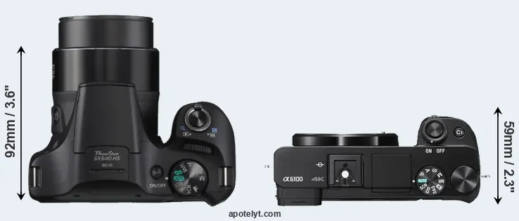 Compare SX540 versus A6100 top