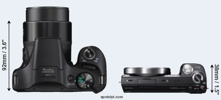 Compare SX540 versus NEX-5N top