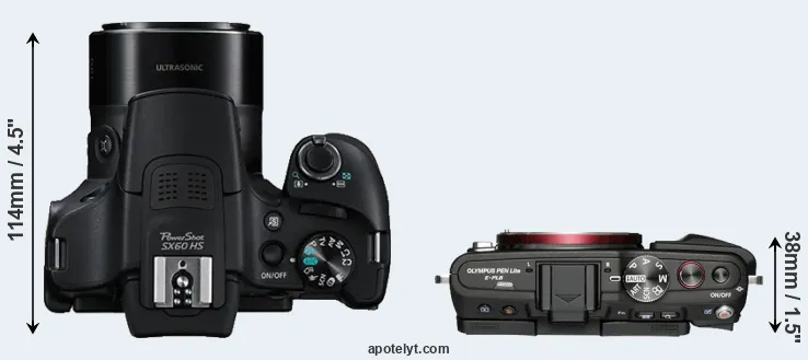 Compare SX60 versus E-PL6 top
