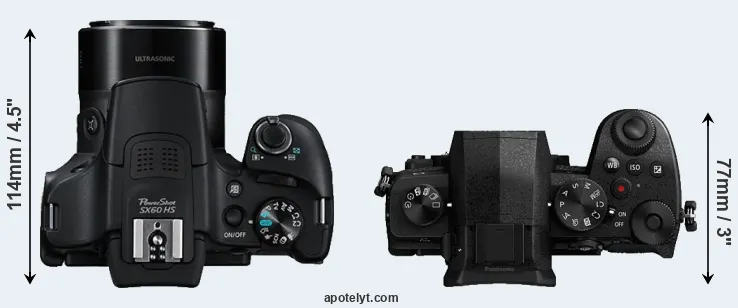 Compare SX60 versus G90 top