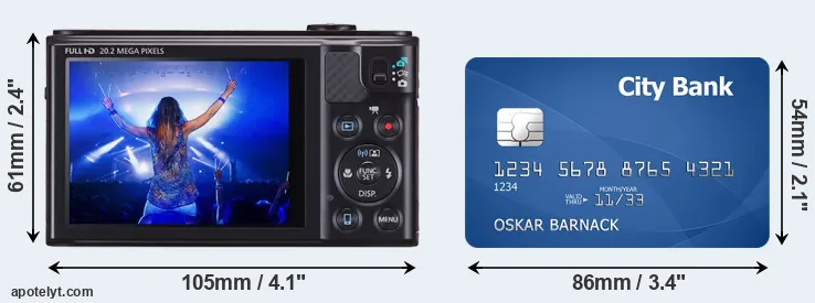 SX610 and credit card rear side