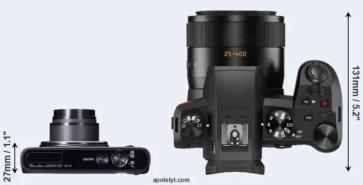 Compare SX610 versus V-LUX 5 top