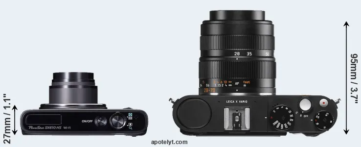 Compare SX610 versus X Vario top