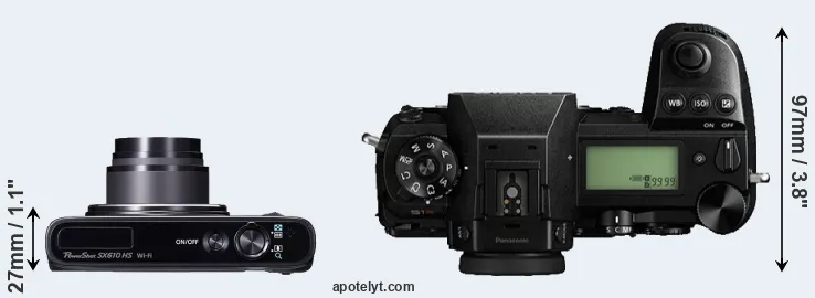 Compare SX610 versus S1R top
