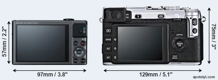 Comparison SX620 or X-E1 rear