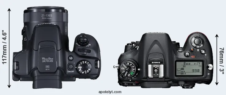Compare SX70 versus D7100 top