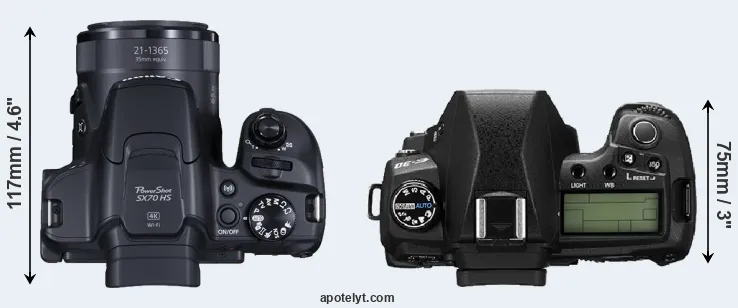 Compare SX70 versus E-30 top